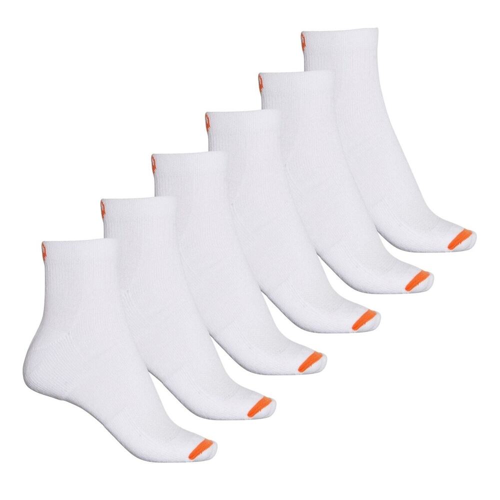 NEW Merrell Women’s Cushioned Cotton Quarter Socks 6 Pairs White Shoe Size 5-9
